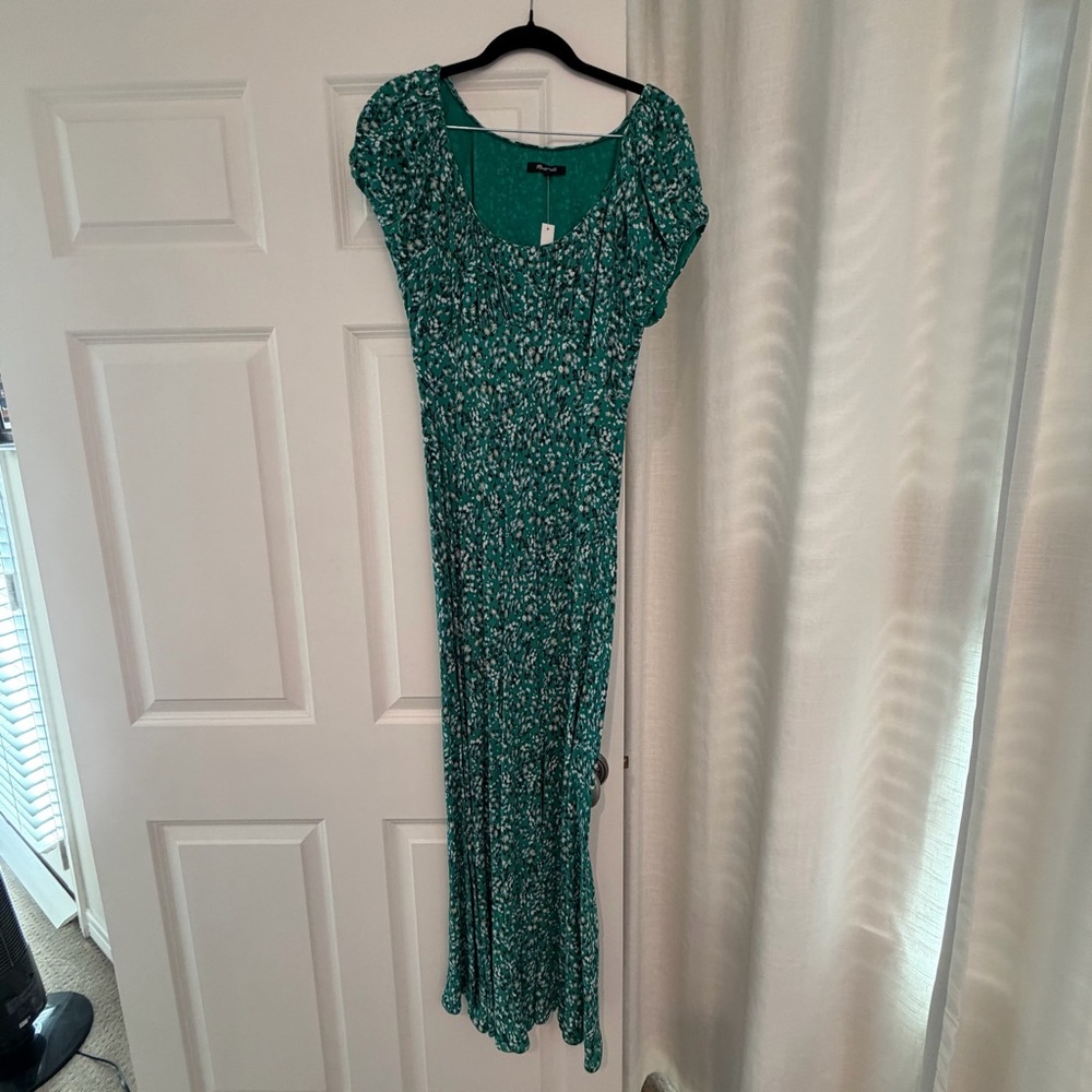 Madewell Green Floral Maxi Dress